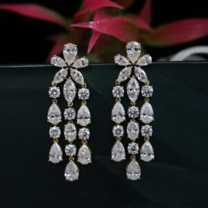 Elegant Lab-Grown Diamond Dangler Earrings-Sustainable Luxury with a Fancy Diamond Finish