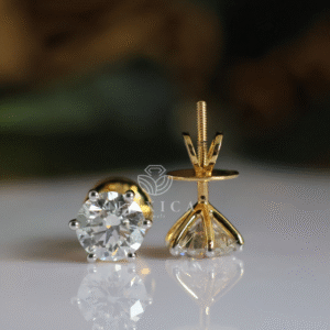 1.09 carat Each E VS1 IGI Certified Round Diamond Solitaire Stud