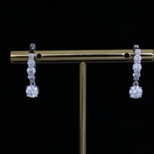 Round Shape Lab Create Diamond Hoop Bali Earring