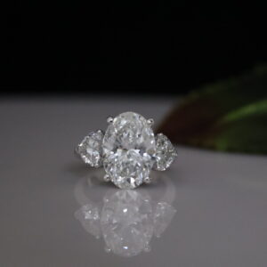 Brilliant 6 Carat Oval Cut Lab Diamond Engagement Ring