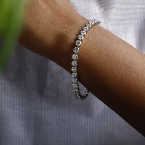 30 Cents Lab Grown Diamond Tennis Bracelet – Elegant Round Cut Design in 18kt White Gold